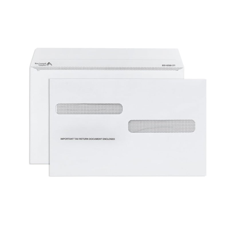 Blue Summit Supplies 25 W2 Tax Envelopes for 4-Up Box W2 Forms, Envelopes Designed for Printed 4 Part W2 Laser Forms for QuickBooks and other Tax Software, 5 5/8â€™â€™ x 9â€™â€™, Peel & Seal Flap - Image 1